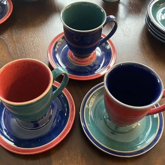 17 piece Denby Harlequin Tea/Coffee set - Picture 3 of 3